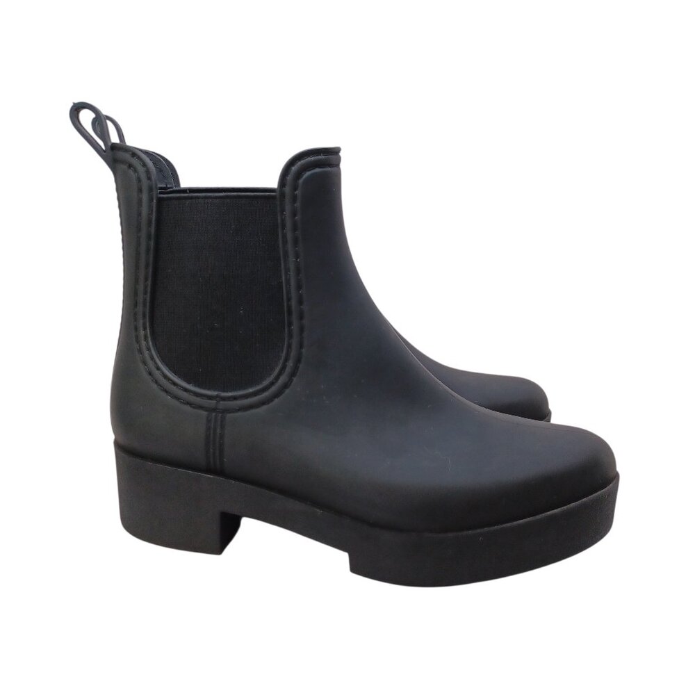 Jeffrey Campbell Boots Black Waterproof Chelsea Rain Boots Womens 36 or US 6